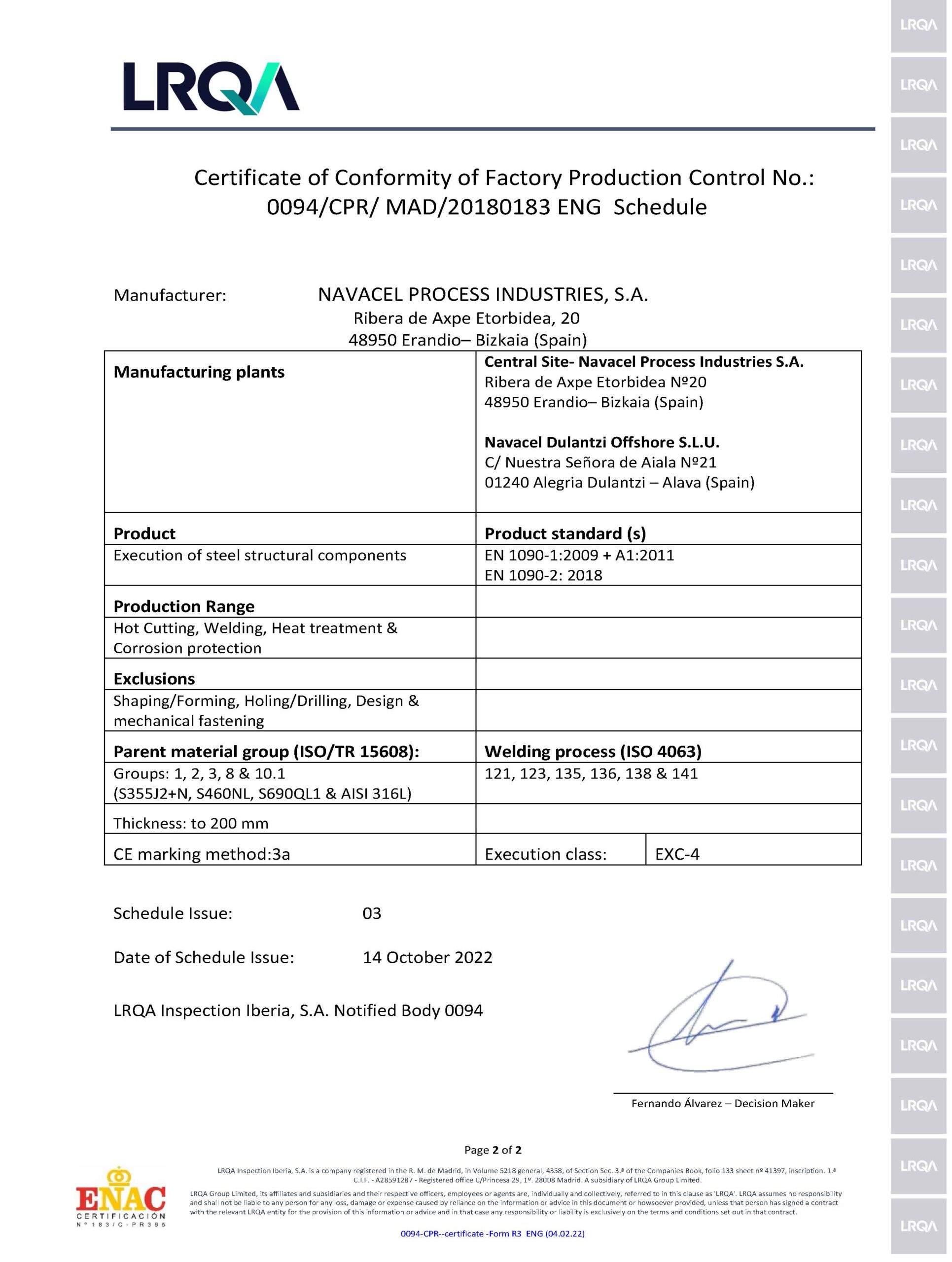 NAVACEL PROCESS INDUSTRIES-0094-CPR-certificate-EN1090_R3_11Oct22-ENG_Página_2